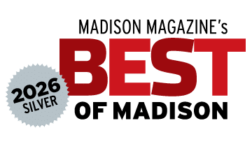 Madison Magazine's Best of Madison 2026 Silver badge with a silver seal on the left.